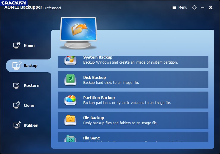 AOMEI Backupper Pro Screenshot