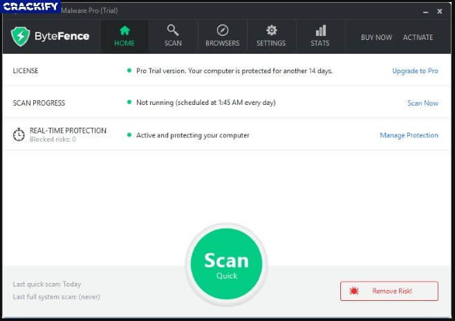 ByteFence Anti-Malware Pro Screenshot